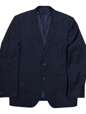HUGO BOSS Blazer Sport Coat REDA Super 110 Pinstripe VIRGIN WOOL ITALY Mens 44R